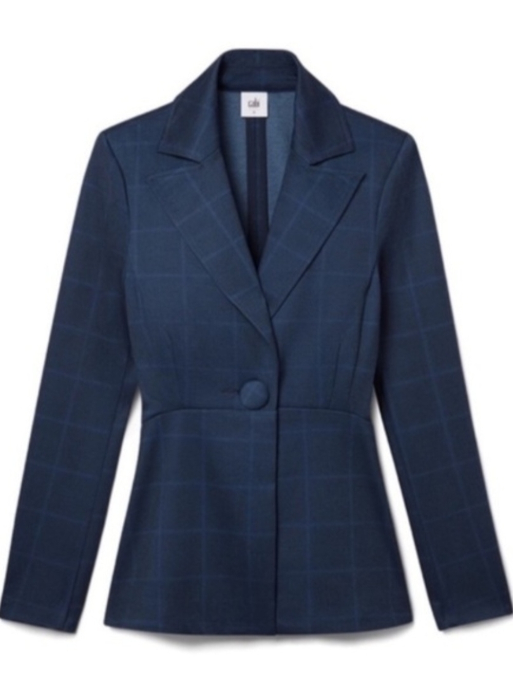 Womans Cabi Tailored Navy Windowpane Blazer Jacket